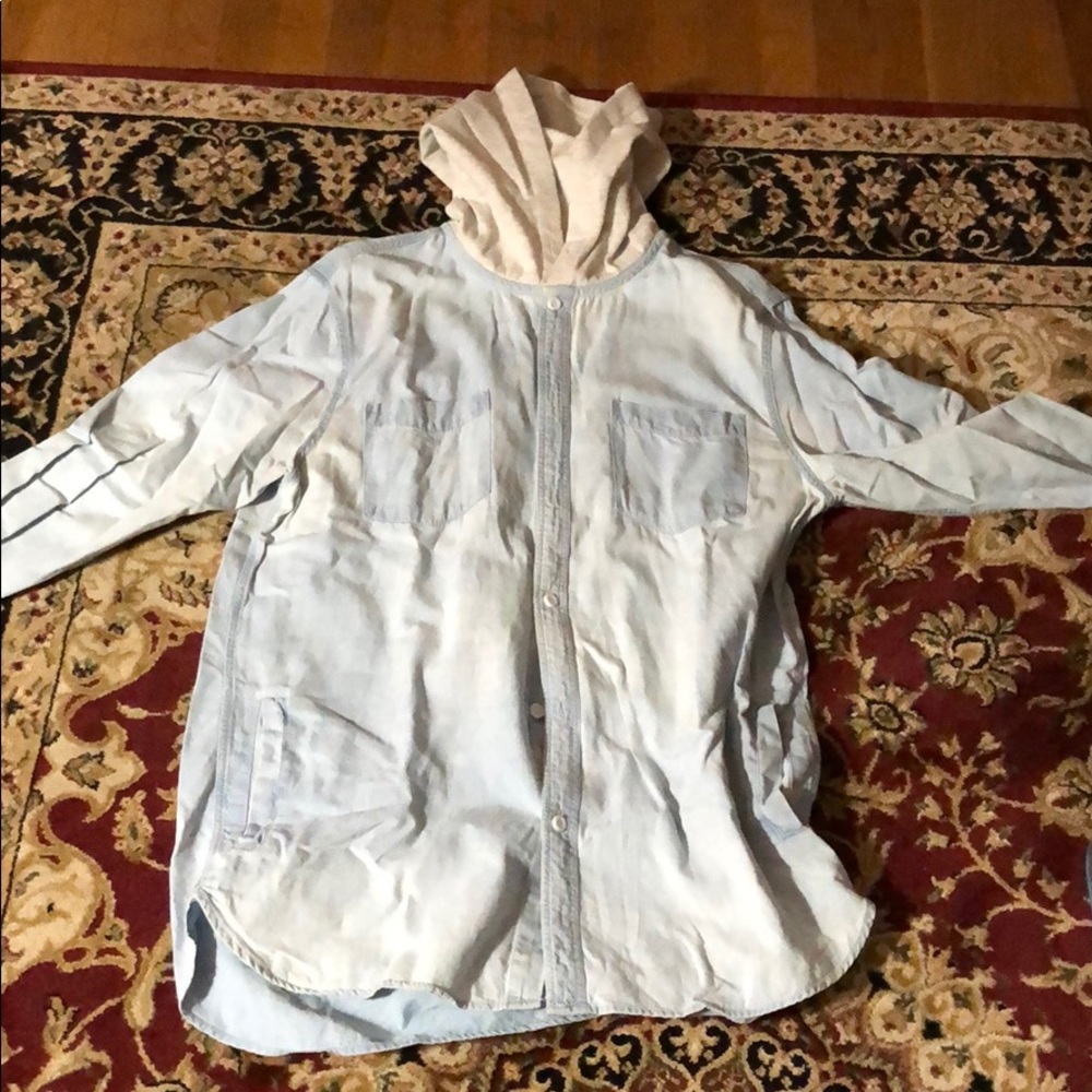 Denim flannel hoodie